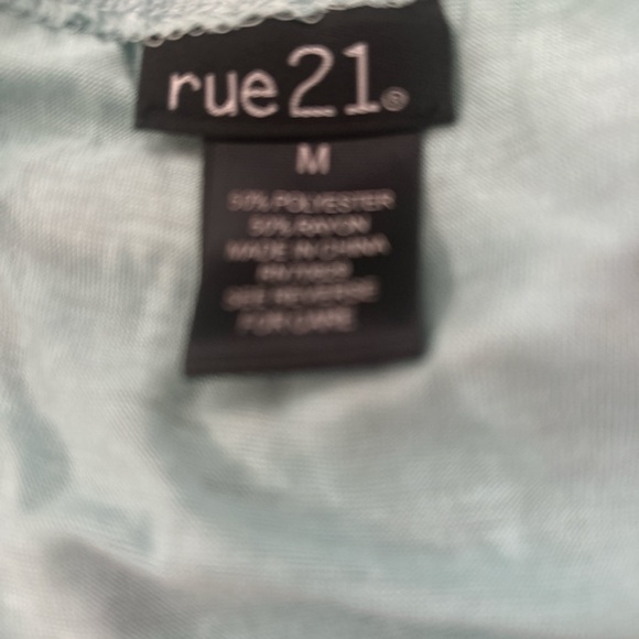 Rue21 y2k Light Blue Strapless Dress with Brown Belt - Picture 3 of 3